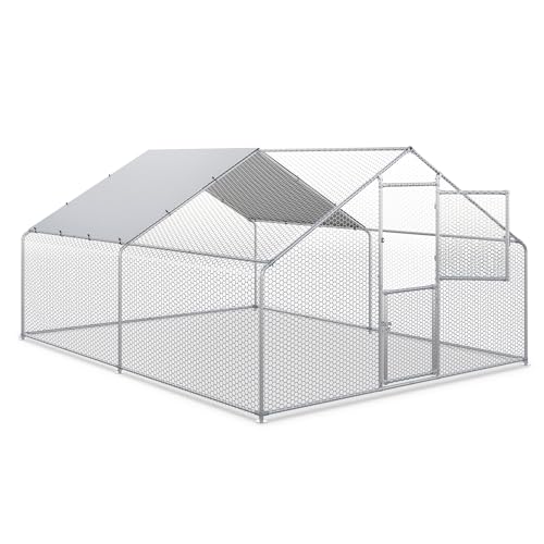 YITAHOME XXL Hühnerstall mit Auslauf, 3x2m Großes Hühnergehege für 10 Hühner mit Doppelverriegelung, Wasserdichter UV-Schutzabdeckung & Spitzdach für Hühner, Kaninchen & Kleintier (3x4x2m) von YITAHOME