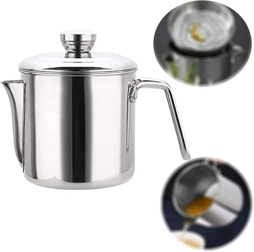 Fettabscheider Edelstahl, Fetttrennkanne, Soßen Fetttrenner Sauciere Fetttrenner Mit Deckel Für Das Abschöpfen Von Fett Aus Soßen Und Suppen 1300ML von YITAIYUAN