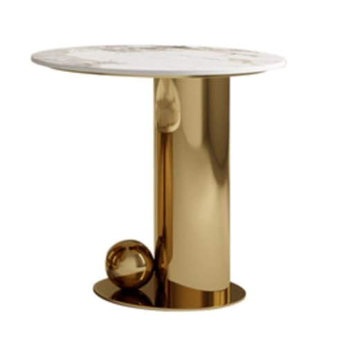 YITAYMLI Moderner runder Couchtisch aus Marmorimitat, 2er-Set, Mid-Century Beistelltisch mit kugelförmigem Metallfuß, luxuriöse verschachtelte abstrakte Akzentmöbel(Gold,20" Lx20 Wx20 H/50x50x50cm) YITAYMLI Moderner runder Couchtisch aus Marmorimitat, 2er-Set, Mid-Century Beistelltisch mit kugelförmigem Metallfuß, luxuriöse verschachtelte abstrakte Akzentmöbel(Gold,20" Lx20 Wx20 H/50x50x50cm) von YITAYMLI