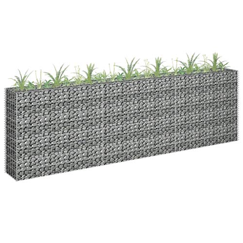 Retaining Wall Gabion mesh Gabionen Zaun Gabionen Metallgitter Gartenzaun Metall Gabionen-Hochbeet Verzinkter Stahl 270 x 30 x 90 cm von YITHOPI