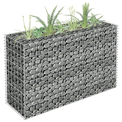 Retaining Wall Gabion mesh Gabionen Zaun Gabionen Metallgitter Gartenzaun Metall Gabionen-Hochbeet Verzinkter Stahl 90×30×60 cm von YITHOPI