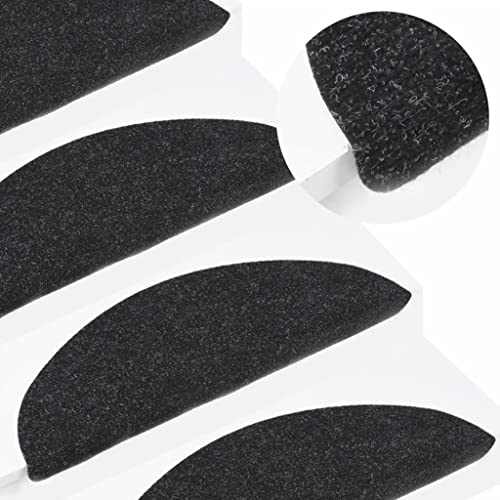 Stufenmatten Selbstklebend 15 Stk.Teppich Stufenmatten Treppenstufen,Treppen Rutschschutz antirutsch Treppenstufen Matten für Mensch und Tier, Stufenmatten Set,Treppe Dekoration,65x26 cm Anthrazit von YITHOPI