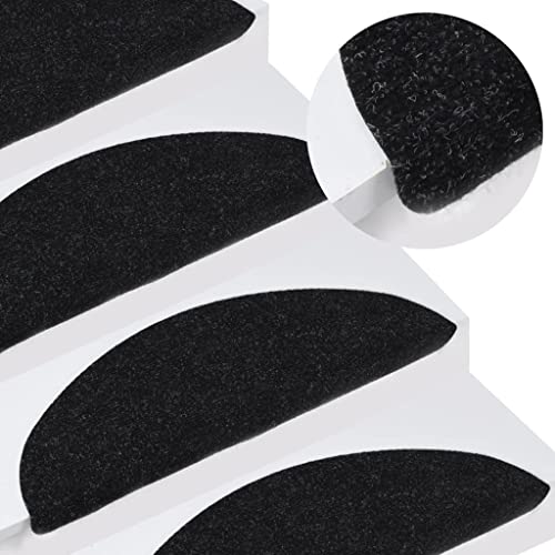Stufenmatten Selbstklebend 15 Stk.Teppich Stufenmatten Treppenstufen,Treppen Rutschschutz antirutsch Treppenstufen Matten für Mensch und Tier, Stufenmatten Set,Treppe Dekoration,65x26 cm Schwarz von YITHOPI