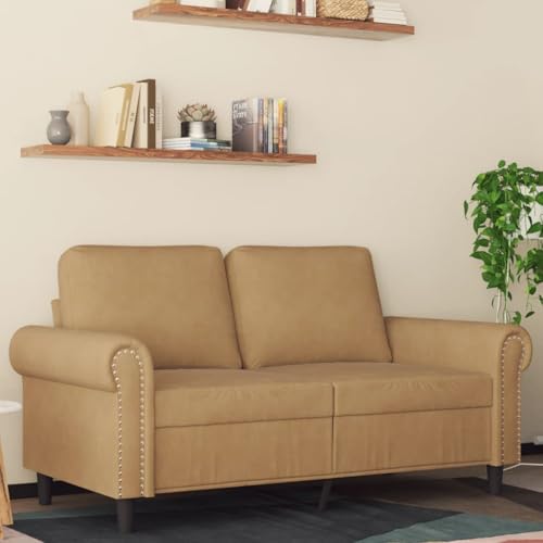 YITHOPI 2-Sitzer-Sofa Braun Schlafzimmersofas Wohnzimmersofas für Wohnzimmer 120 cm Samt von YITHOPI