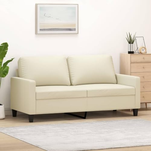 YITHOPI 2-Sitzer-Sofa Creme Bürosofas Schlafzimmersofas für zweites Schlafzimmer 140 cm Kunstleder von YITHOPI