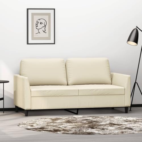 YITHOPI 2-Sitzer-Sofa Creme Schlafzimmersofas Wohnzimmersofas für Hotel 140 cm Kunstleder von YITHOPI