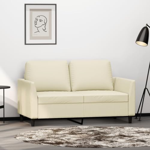 YITHOPI 2-Sitzer-Sofa Creme Wohnzimmersofa Multifunktionales Sofa für Hotel 120 cm Kunstleder von YITHOPI