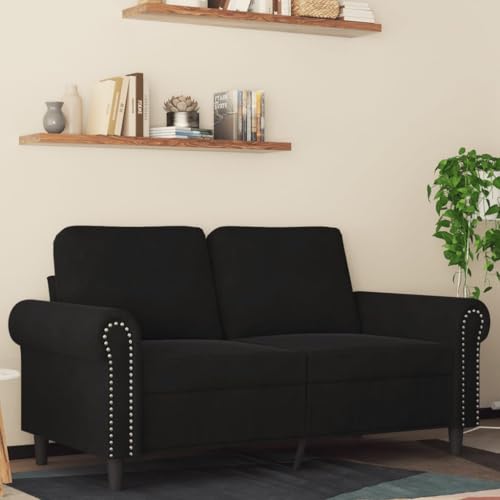 YITHOPI 2-Sitzer-Sofa Schwarz Schlafzimmersofas Wohnzimmersofas für zweites Schlafzimmer 120 cm Samt von YITHOPI