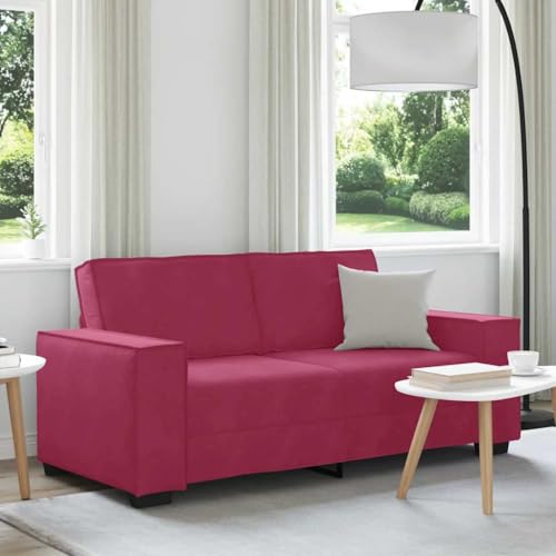 YITHOPI 2-Sitzer-Sofa Weinrot Bürosofas Multifunktionales Sofa für Hotel 140 cm Samt von YITHOPI
