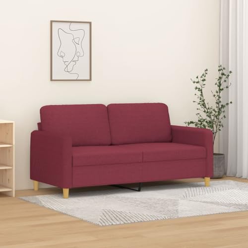 YITHOPI 2-Sitzer-Sofa Weinrot Multifunktionales Sofa Bürosofas für Gästehaus 140 cm Stoff von YITHOPI