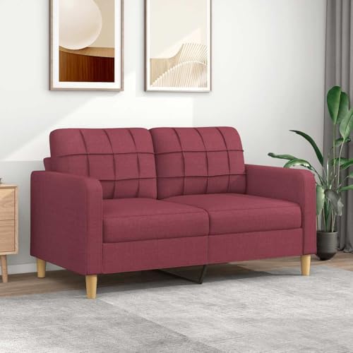 YITHOPI 2-Sitzer-Sofa Weinrot Multifunktionales Sofa Wohnzimmersofa für Schlafzimmer 140 cm Stoff von YITHOPI