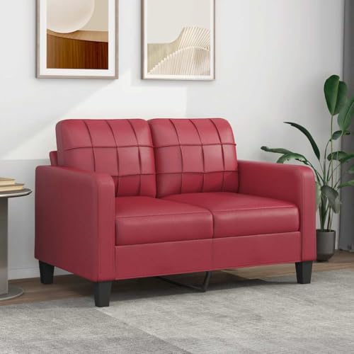 YITHOPI 2-Sitzer-Sofa Weinrot Multifunktionales Sofa Wohnzimmersofas für Wohnzimmer 120 cm Kunstleder von YITHOPI
