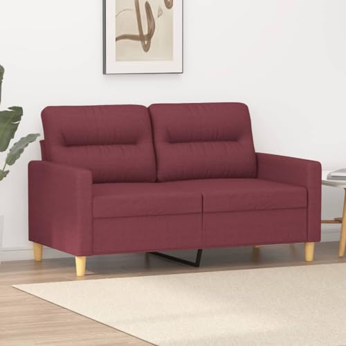 YITHOPI 2-Sitzer-Sofa Weinrot Wohnzimmersofa Multifunktionales Sofa für Schlafzimmer 120 cm Stoff von YITHOPI