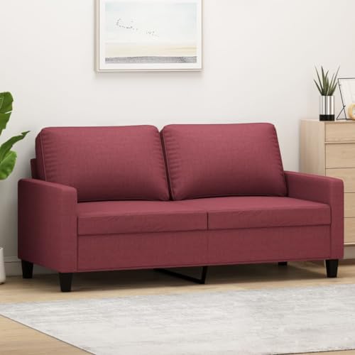 YITHOPI 2-Sitzer-Sofa Weinrot Wohnzimmersofas Schlafzimmersofas für Büro 140 cm Stoff von YITHOPI