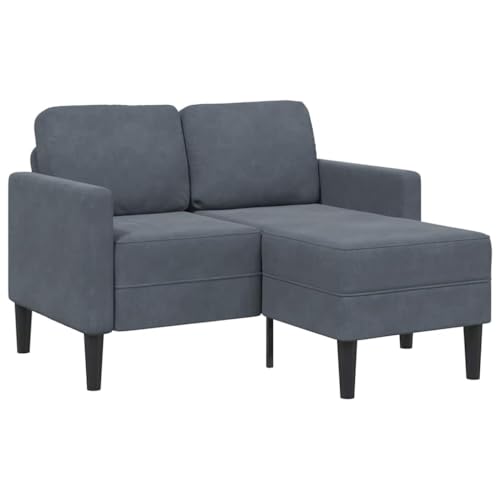 YITHOPI 2-Sitzer-Sofa mit Chaiselongue L-Form Dunkelgrau Schlafzimmersofas Bürosofas für zweites Schlafzimmer 125 cm Samt von YITHOPI