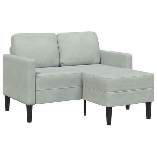 YITHOPI 2-Sitzer-Sofa mit Chaiselongue L-Form Hellgrau Multifunktionales Sofa Schlafzimmersofas für Schlafzimmer 125 cm Samt von YITHOPI