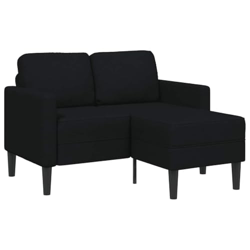YITHOPI 2-Sitzer-Sofa mit Chaiselongue L-Form Schwarz Wohnzimmersofas Multifunktionales Sofa für Wohnzimmer 125 cm Stoff von YITHOPI