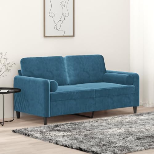 YITHOPI 2-Sitzer-Sofa mit Zierkissen Blau Wohnzimmersofas Multifunktionales Sofa für Büro 140 cm Samt YITHOPI 2-Sitzer-Sofa mit Zierkissen Blau Wohnzimmersofas Multifunktionales Sofa für Büro 140 cm Samt von YITHOPI