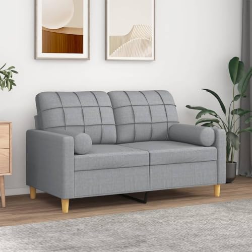 YITHOPI 2-Sitzer-Sofa mit Zierkissen Hellgrau Multifunktionales Sofa Wohnzimmersofas für Büro 120 cm Stoff YITHOPI 2-Sitzer-Sofa mit Zierkissen Hellgrau Multifunktionales Sofa Wohnzimmersofas für Büro 120 cm Stoff von YITHOPI