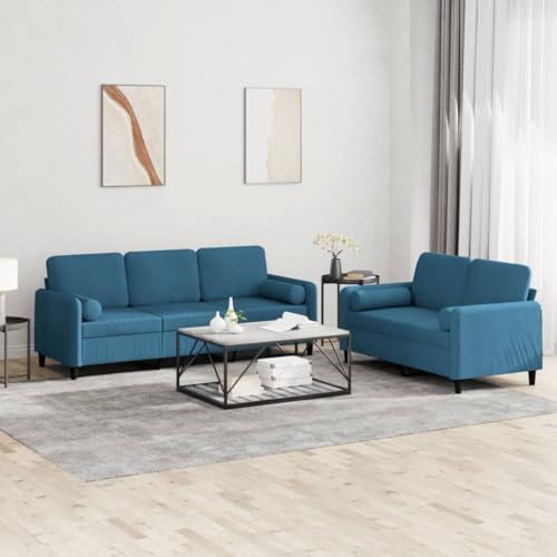 YITHOPI 2-TLG. Sofagarnitur mit Kissen Blau Samt Schlafzimmersofas Wohnzimmersofas für Schlafzimmer YITHOPI 2-TLG. Sofagarnitur mit Kissen Blau Samt Schlafzimmersofas Wohnzimmersofas für Schlafzimmer von YITHOPI