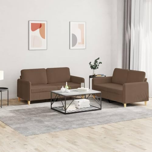 YITHOPI 2-TLG. Sofagarnitur mit Kissen Braun Stoff Schlafzimmersofas Wohnzimmersofas für Schlafzimmer YITHOPI 2-TLG. Sofagarnitur mit Kissen Braun Stoff Schlafzimmersofas Wohnzimmersofas für Schlafzimmer von YITHOPI