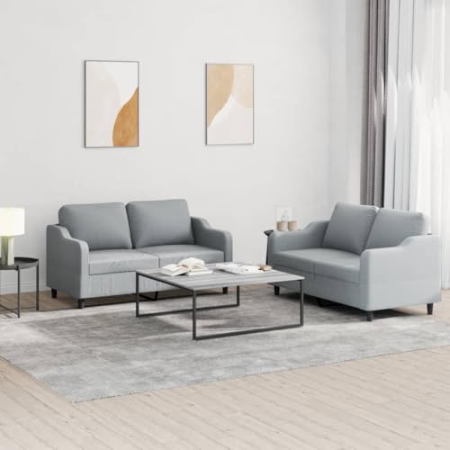 YITHOPI 2-TLG. Sofagarnitur mit Kissen Hellgrau Stoff Wohnzimmersofas Multifunktionales Sofa für Büro YITHOPI 2-TLG. Sofagarnitur mit Kissen Hellgrau Stoff Wohnzimmersofas Multifunktionales Sofa für Büro von YITHOPI