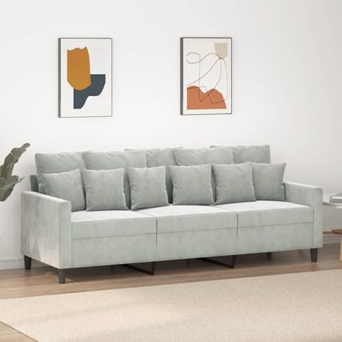 YITHOPI 3-Sitzer-Sofa Hellgrau Schlafzimmersofas Bürosofas für Schlafzimmer 180 cm Samt YITHOPI 3-Sitzer-Sofa Hellgrau Schlafzimmersofas Bürosofas für Schlafzimmer 180 cm Samt von YITHOPI