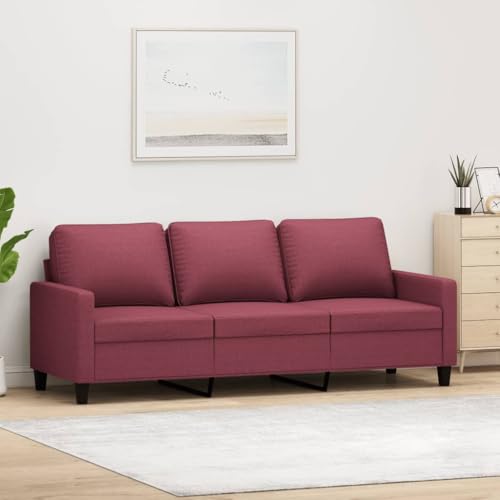 YITHOPI 3-Sitzer-Sofa Weinrot Wohnzimmersofa Bürosofas für Büro 180 cm Stoff von YITHOPI