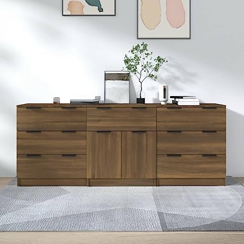 YITHOPI 3-TLG. Sideboard Braun Eiche-Optik Holzwerkstoff flurschrank für Diele Wohnzimmer YITHOPI 3-TLG. Sideboard Braun Eiche-Optik Holzwerkstoff flurschrank für Diele Wohnzimmer von YITHOPI