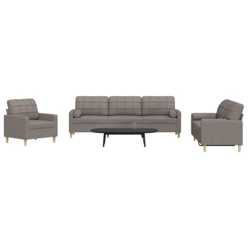 YITHOPI 3-TLG. Sofagarnitur mit Dekokissen Taupe Stoff Wohnzimmersofa Schlafzimmersofas für Gästehaus YITHOPI 3-TLG. Sofagarnitur mit Dekokissen Taupe Stoff Wohnzimmersofa Schlafzimmersofas für Gästehaus von YITHOPI