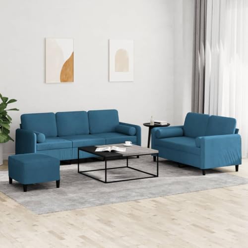YITHOPI 3-TLG. Sofagarnitur mit Kissen Blau Samt Bürosofas Wohnzimmersofas für Schlafzimmer YITHOPI 3-TLG. Sofagarnitur mit Kissen Blau Samt Bürosofas Wohnzimmersofas für Schlafzimmer von YITHOPI