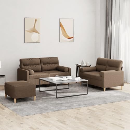 YITHOPI 3-TLG. Sofagarnitur mit Kissen Braun Stoff Schlafzimmersofas Multifunktionales Sofa für zweites Schlafzimmer YITHOPI 3-TLG. Sofagarnitur mit Kissen Braun Stoff Schlafzimmersofas Multifunktionales Sofa für zweites Schlafzimmer von YITHOPI