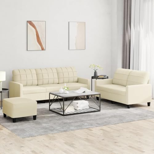 YITHOPI 3-TLG. Sofagarnitur mit Kissen Creme Kunstleder Multifunktionales Sofa Wohnzimmersofas für Schlafzimmer YITHOPI 3-TLG. Sofagarnitur mit Kissen Creme Kunstleder Multifunktionales Sofa Wohnzimmersofas für Schlafzimmer von YITHOPI