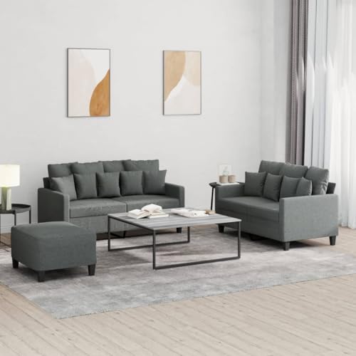 YITHOPI 3-TLG. Sofagarnitur mit Kissen Dunkelgrau Stoff Schlafzimmersofas Wohnzimmersofa für zweites Schlafzimmer YITHOPI 3-TLG. Sofagarnitur mit Kissen Dunkelgrau Stoff Schlafzimmersofas Wohnzimmersofa für zweites Schlafzimmer von YITHOPI