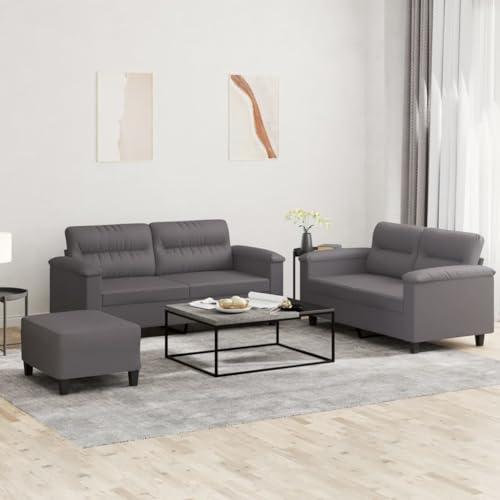 YITHOPI 3-TLG. Sofagarnitur mit Kissen Grau Kunstleder Wohnzimmersofa Multifunktionales Sofa für Gästehaus YITHOPI 3-TLG. Sofagarnitur mit Kissen Grau Kunstleder Wohnzimmersofa Multifunktionales Sofa für Gästehaus von YITHOPI