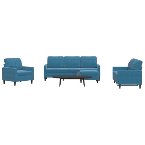 YITHOPI 4-TLG. Sofagarnitur mit Kissen Blau Samt Bürosofas Multifunktionales Sofa für zweites Schlafzimmer YITHOPI 4-TLG. Sofagarnitur mit Kissen Blau Samt Bürosofas Multifunktionales Sofa für zweites Schlafzimmer von YITHOPI