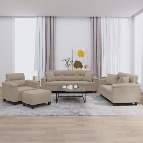 YITHOPI 4-TLG. Sofagarnitur mit Kissen Taupe Mikrofasergewebe Wohnzimmersofa Bürosofas für Büro YITHOPI 4-TLG. Sofagarnitur mit Kissen Taupe Mikrofasergewebe Wohnzimmersofa Bürosofas für Büro von YITHOPI