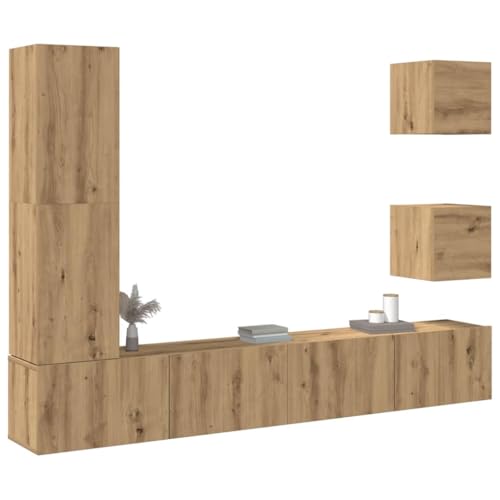 YITHOPI 5-TLG. TV-Schrank-Set Wandmontage Artisan-Eiche Holzwerkstoff Multifunktionaler TV-Ständer Konsole für Arbeitszimmer Büro YITHOPI 5-TLG. TV-Schrank-Set Wandmontage Artisan-Eiche Holzwerkstoff Multifunktionaler TV-Ständer Konsole für Arbeitszimmer Büro von YITHOPI