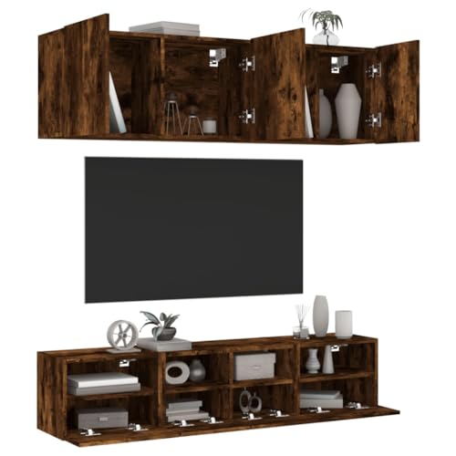 YITHOPI 5-TLG. Wohnwand Räuchereiche Holzwerkstoff Fernsehschrank Fernsehmöbel für Arbeitszimmer Empfangsraum YITHOPI 5-TLG. Wohnwand Räuchereiche Holzwerkstoff Fernsehschrank Fernsehmöbel für Arbeitszimmer Empfangsraum von YITHOPI