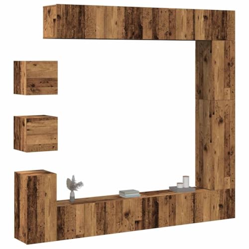 YITHOPI 9-TLG. TV-Schrank-Set Wandmontage Altholz-Optik Holzwerkstoff TV Sideboard Fernsehmöbel für Arbeitszimmer Schlafzimmer YITHOPI 9-TLG. TV-Schrank-Set Wandmontage Altholz-Optik Holzwerkstoff TV Sideboard Fernsehmöbel für Arbeitszimmer Schlafzimmer von YITHOPI