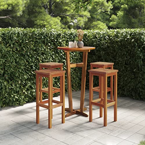 YITHOPI Barhocker 4 STK. Massivholz Akazie Gartenmöbel Terrassenstühle für Rasenflächen von YITHOPI