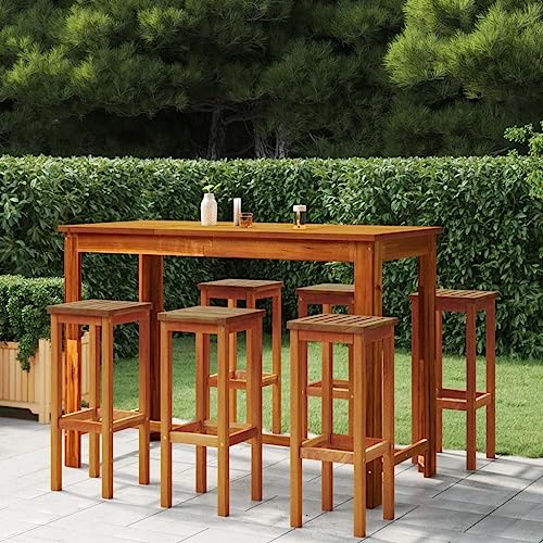 YITHOPI Barhocker 6 STK. Massivholz Akazie Outdoor-Stühle Balkonstühle für Terrassen von YITHOPI