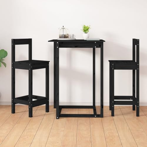 YITHOPI Barstühle 2 STK. Schwarz Wohnzimmerstühle Sitzgelegenheiten für Esszimmerstuhl 40x41,5x112 cm Massivholz Kiefer YITHOPI Barstühle 2 STK. Schwarz Wohnzimmerstühle Sitzgelegenheiten für Esszimmerstuhl 40x41,5x112 cm Massivholz Kiefer von YITHOPI