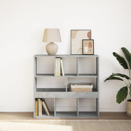 YITHOPI Bücherregal/Raumteiler Betongrau Multifunktionales Bücherregal für Büro 100x33x94,5 cm von YITHOPI