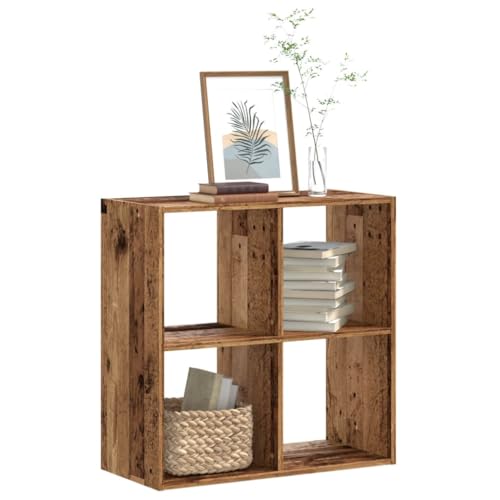 YITHOPI Bücherregal Altholz-Optik Multifunktionales Bücherregal für Schlafzimmer 68,5x32x68,5 cm Holzwerkstoff von YITHOPI