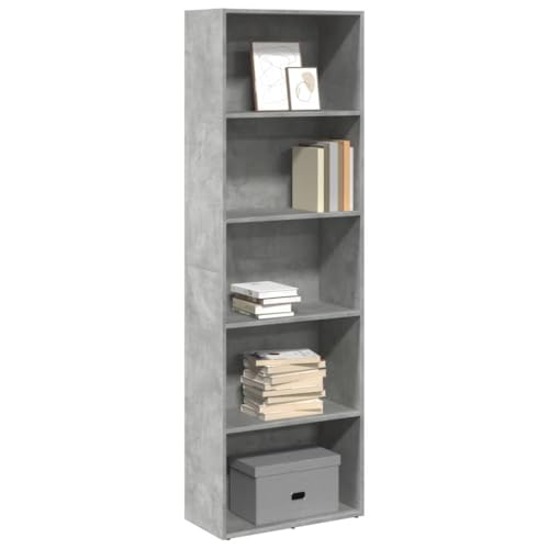 YITHOPI Bücherregal Betongrau Multifunktionales Bücherregal für Aufbewahrung 60x30x189 cm Holzwerkstoff YITHOPI Bücherregal Betongrau Multifunktionales Bücherregal für Aufbewahrung 60x30x189 cm Holzwerkstoff von YITHOPI