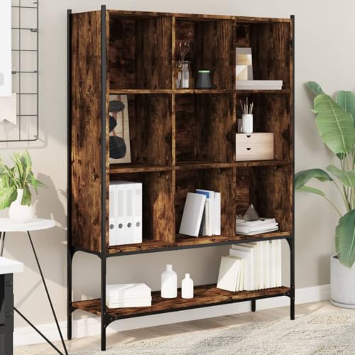 YITHOPI Bücherregal Räuchereiche Multifunktionales Bücherregal für Schlafzimmer 102x30x141,5 cm Holzwerkstoff YITHOPI Bücherregal Räuchereiche Multifunktionales Bücherregal für Schlafzimmer 102x30x141,5 cm Holzwerkstoff von YITHOPI
