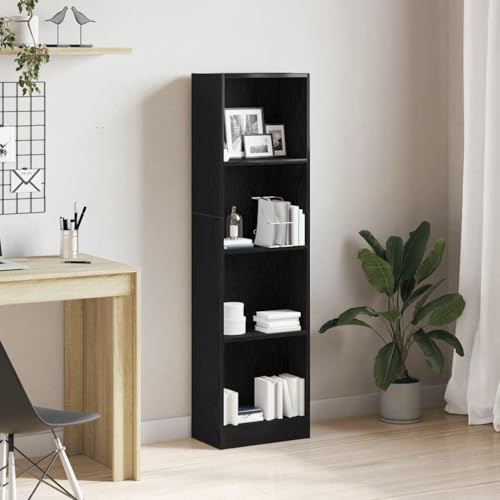 YITHOPI Bücherregal Schwarz Eichen-Optik Büroregal Dekoratives Regal für Schlafzimmer 40x24x143 cm Holzwerkstoff YITHOPI Bücherregal Schwarz Eichen-Optik Büroregal Dekoratives Regal für Schlafzimmer 40x24x143 cm Holzwerkstoff von YITHOPI