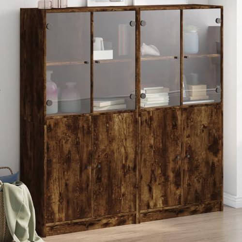 YITHOPI Bücherschrank mit Türen Räuchereiche Küchenschränke für Wohnzimmer Diele 136x37x142cm Holzwerkstoff YITHOPI Bücherschrank mit Türen Räuchereiche Küchenschränke für Wohnzimmer Diele 136x37x142cm Holzwerkstoff von YITHOPI