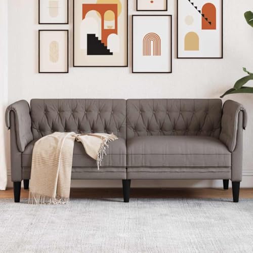 YITHOPI Chesterfield-Sofa 2-Sitzer Taupe Stoff Wohnzimmersofas Wohnzimmersofa für Wohnzimmer von YITHOPI
